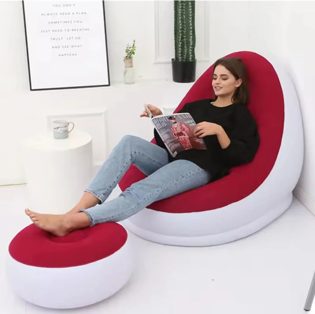 Fauteuil Gonflable avec Pouf et Gonfleur OFFERT ✨LIVRAISON GRATUITE✨