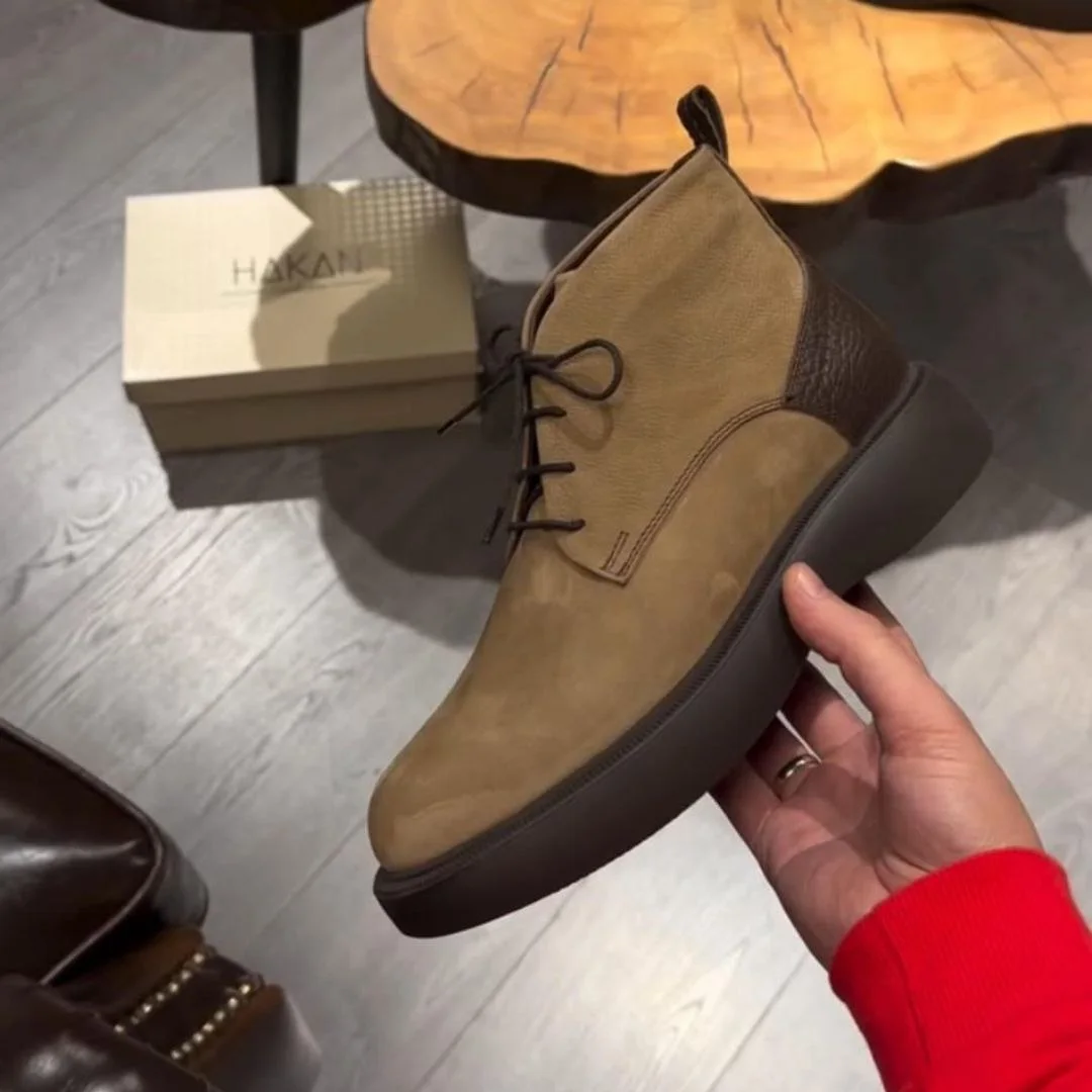 Veste blazer homme en cuir suédé marron véritable peau d