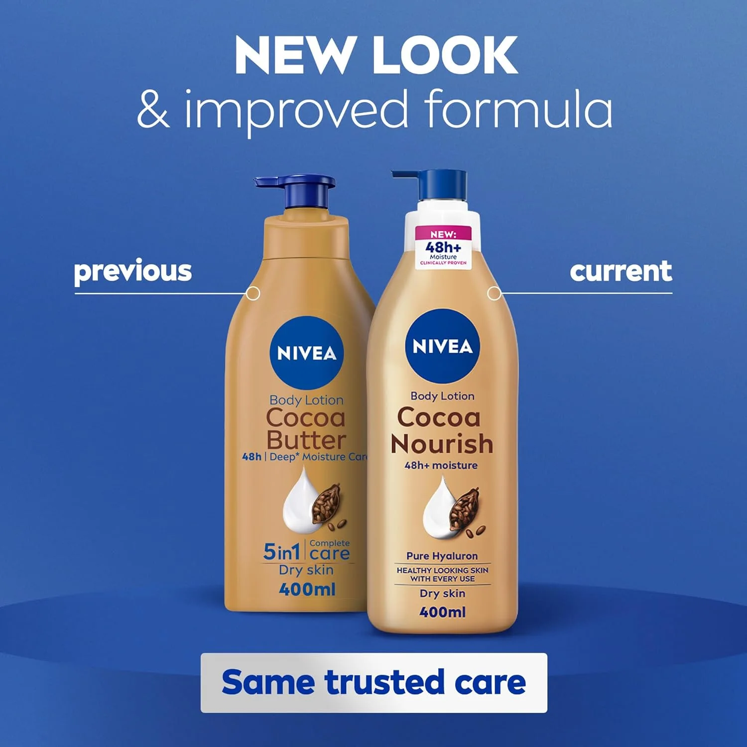 لوشن الجسم بزبدة الكاكاو من نيفيا، معزز بفيتامين E للبشرة الجافة، 400 مل