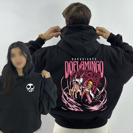 Doflamingo  Premium Hoodie Oversized (Print Avant et Arriere )