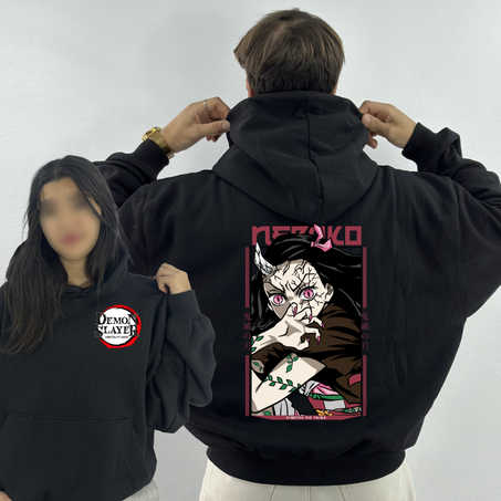 Nezuko Premium Hoodie Oversized (Print Avant et Arriere )