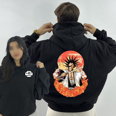 Zaraki Kenpachi 2 Premium Hoodie Oversized (Print Avant et Arriere )