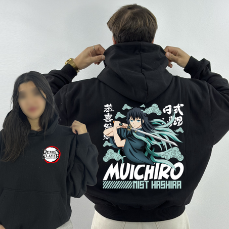 Muichiro Premium Hoodie Oversized (Print Avant et Arriere )