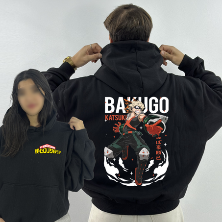 BAKUGO Premium Hoodie Oversized (Print Avant et Arriere )