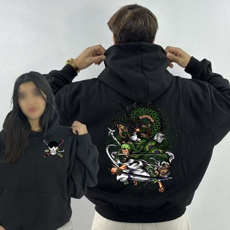 ZORO Premium Hoodie Oversized (Print Avant et Arriere )