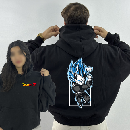 Vegeta Premium Hoodie Oversized (Print Avant et Arriere )