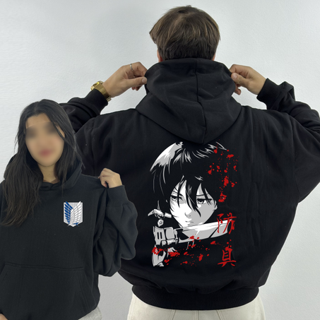 Mikasa Premium Hoodie Oversized (Print Avant et Arriere )