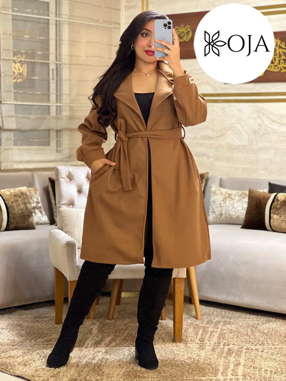 Long manteau de laine