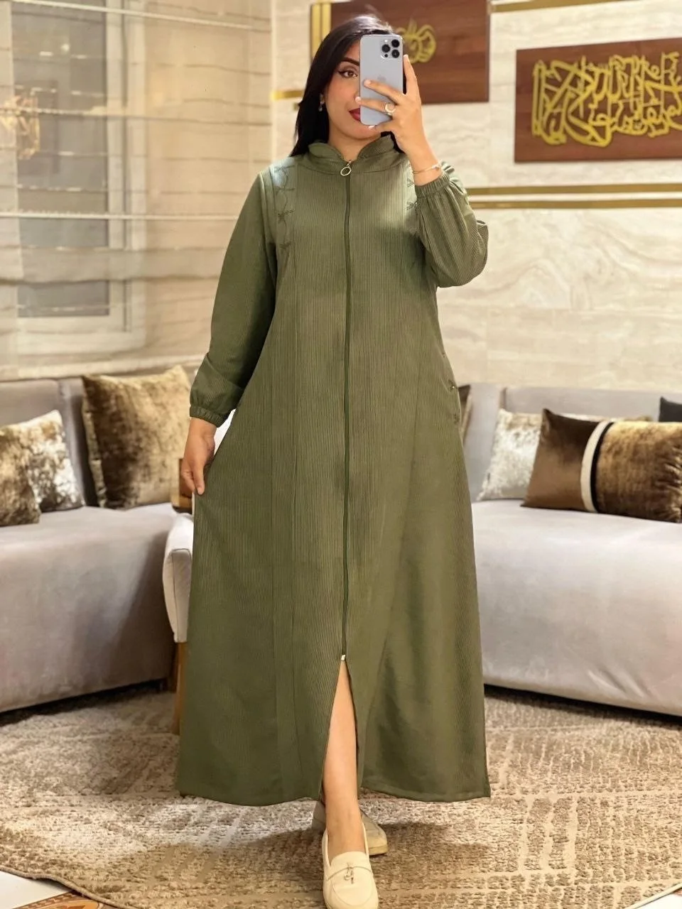 JELLABA ZIP — Tissus Velour de soie quality top