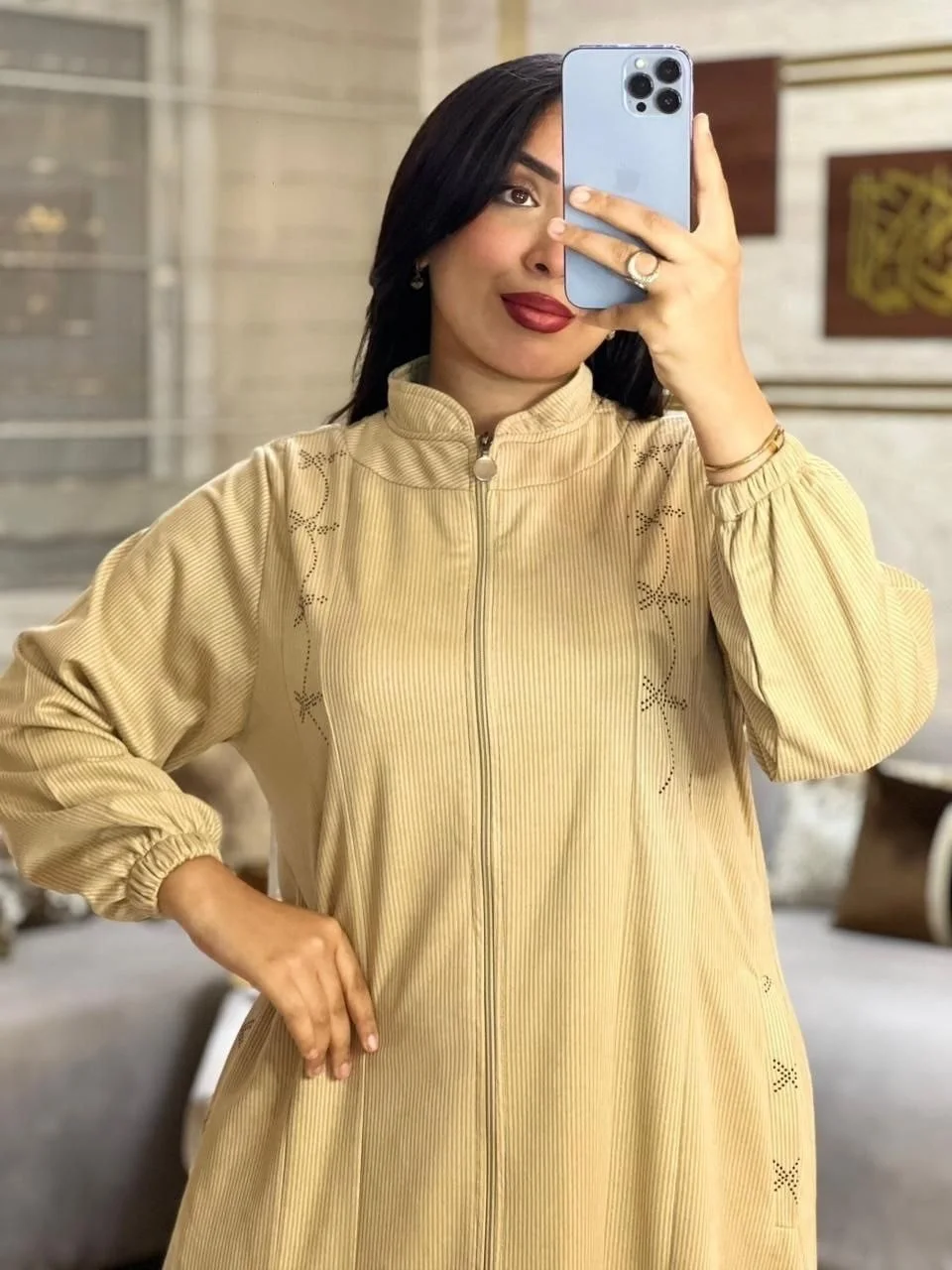 JELLABA ZIP — Tissus Velour de soie quality top