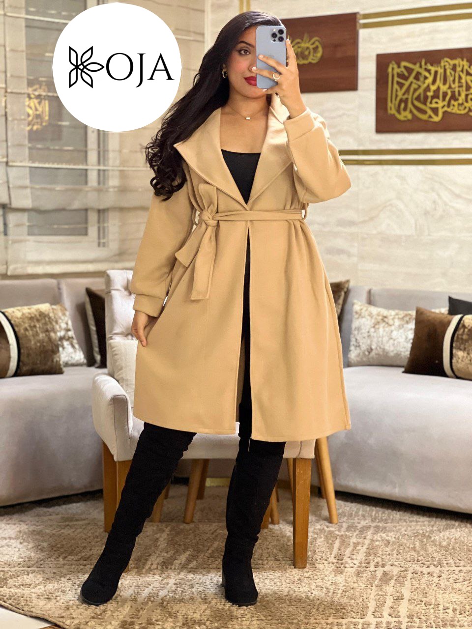 Long manteau de laine