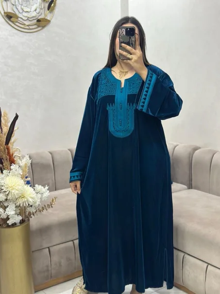 Caftan brodé manches – Élégance & confort au quotidien