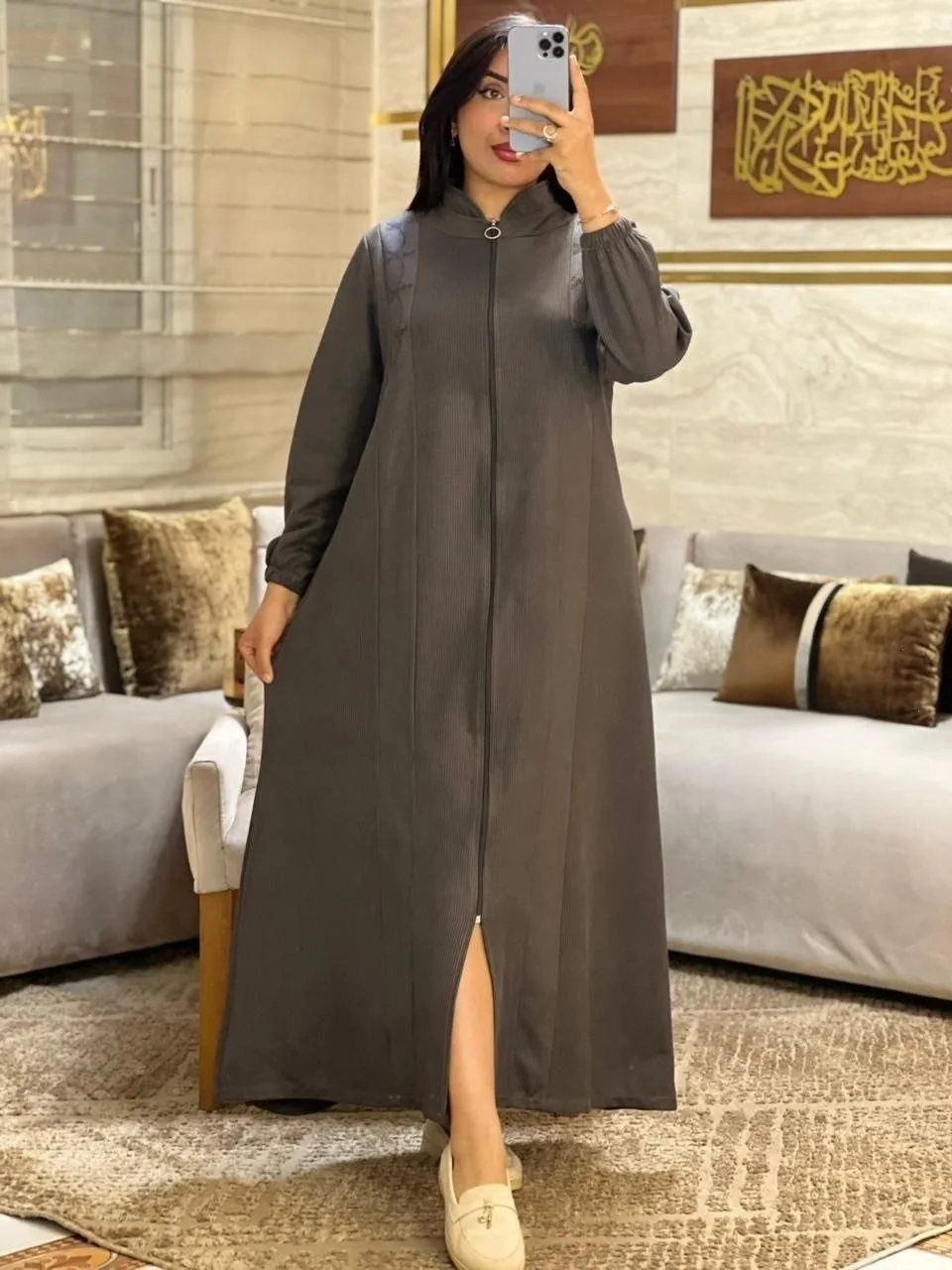 JELLABA ZIP — Tissus Velour de soie quality top