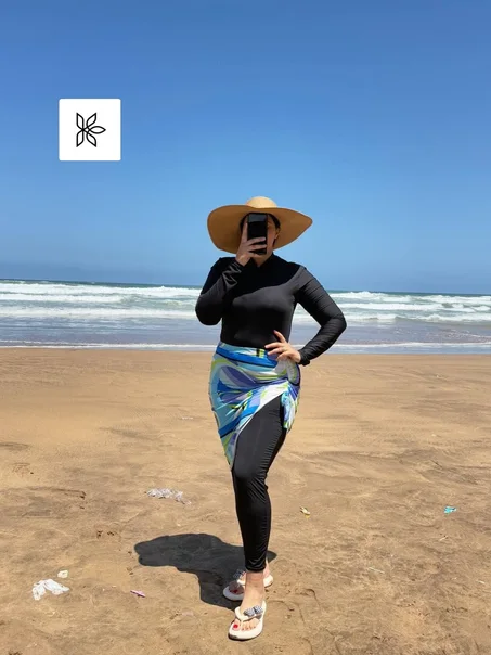 Burkini combiné avec cache