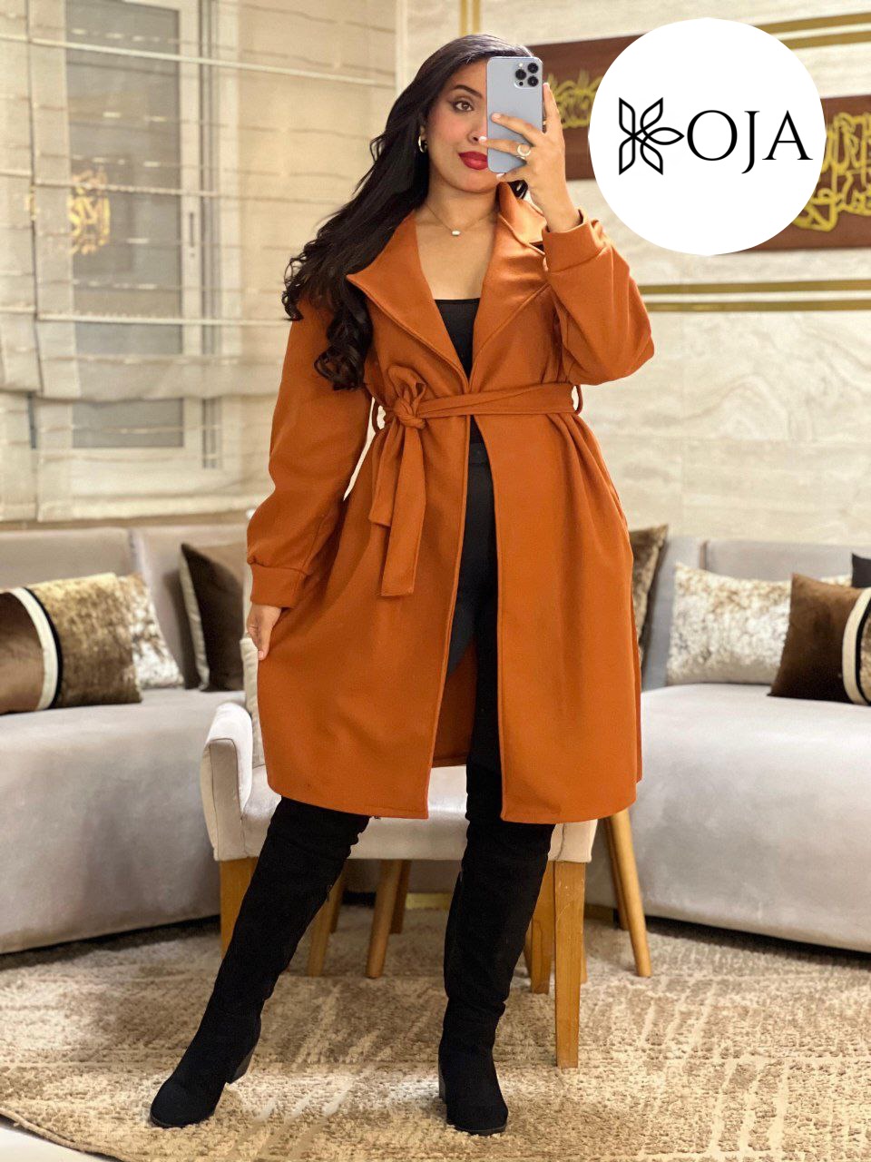 Long manteau de laine