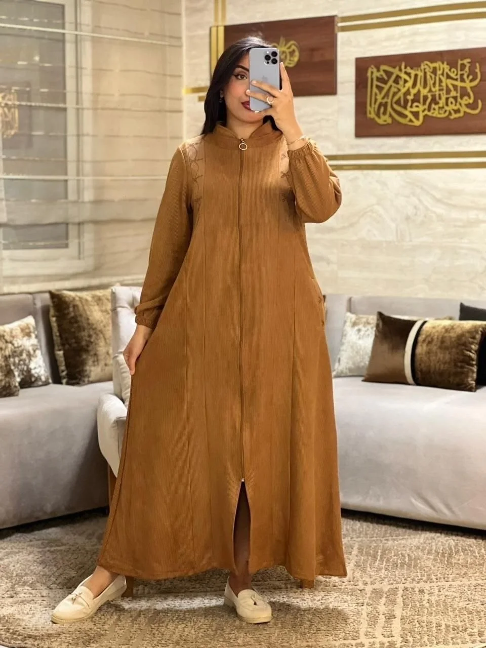 JELLABA ZIP — Tissus Velour de soie quality top