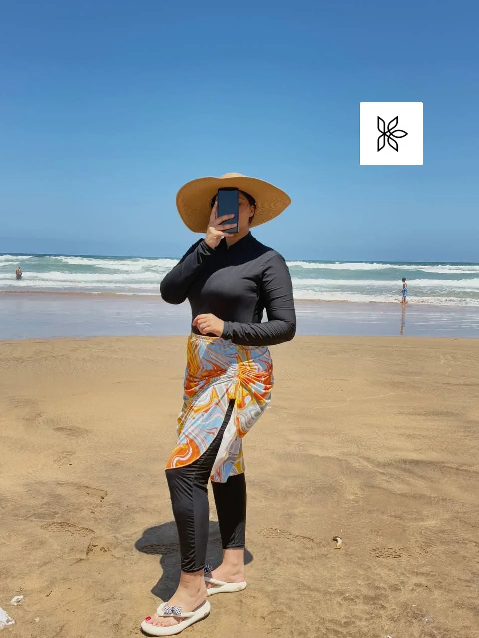 Burkini combiné avec cache
