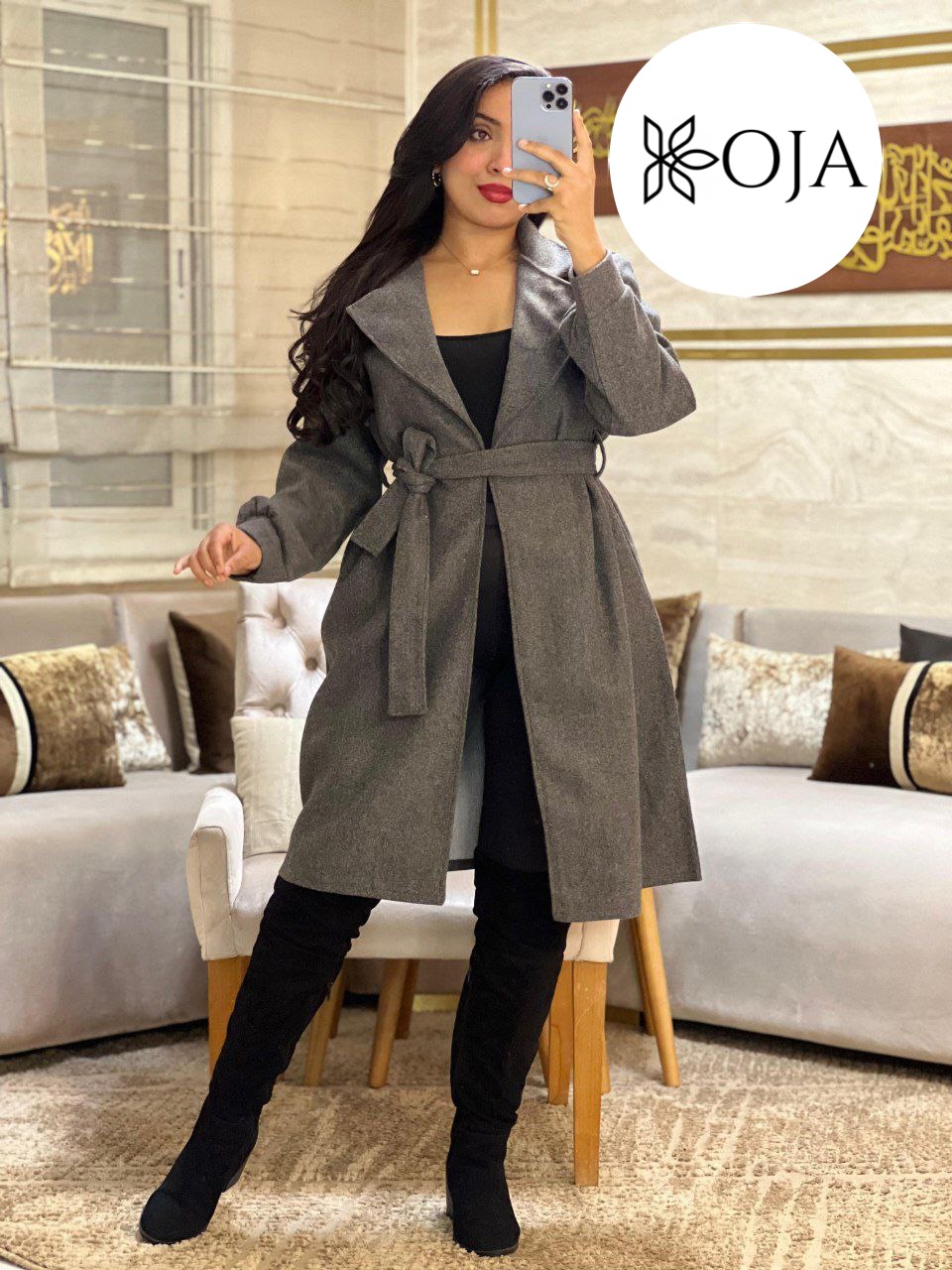 Long manteau de laine