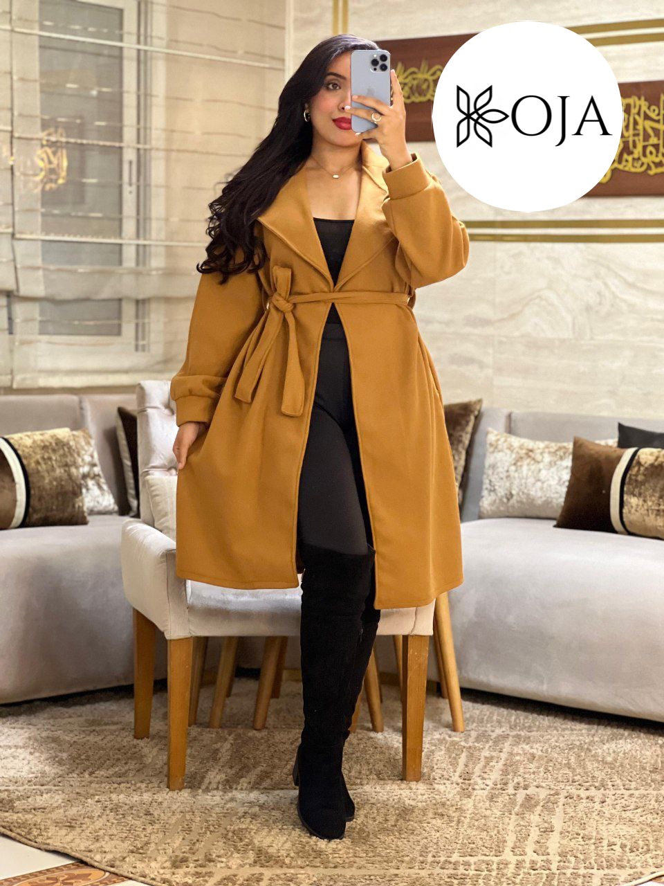 Long manteau de laine