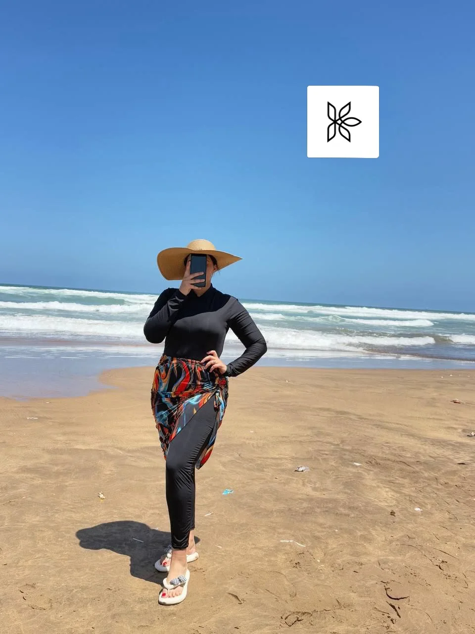 Burkini combiné avec cache