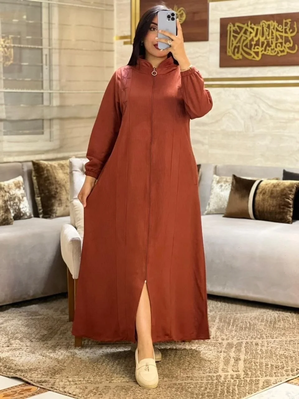 JELLABA ZIP — Tissus Velour de soie quality top