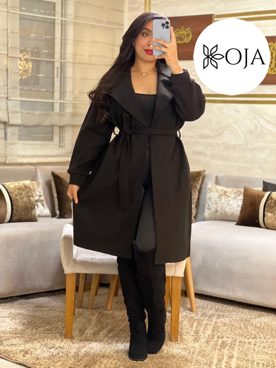 Long manteau de laine