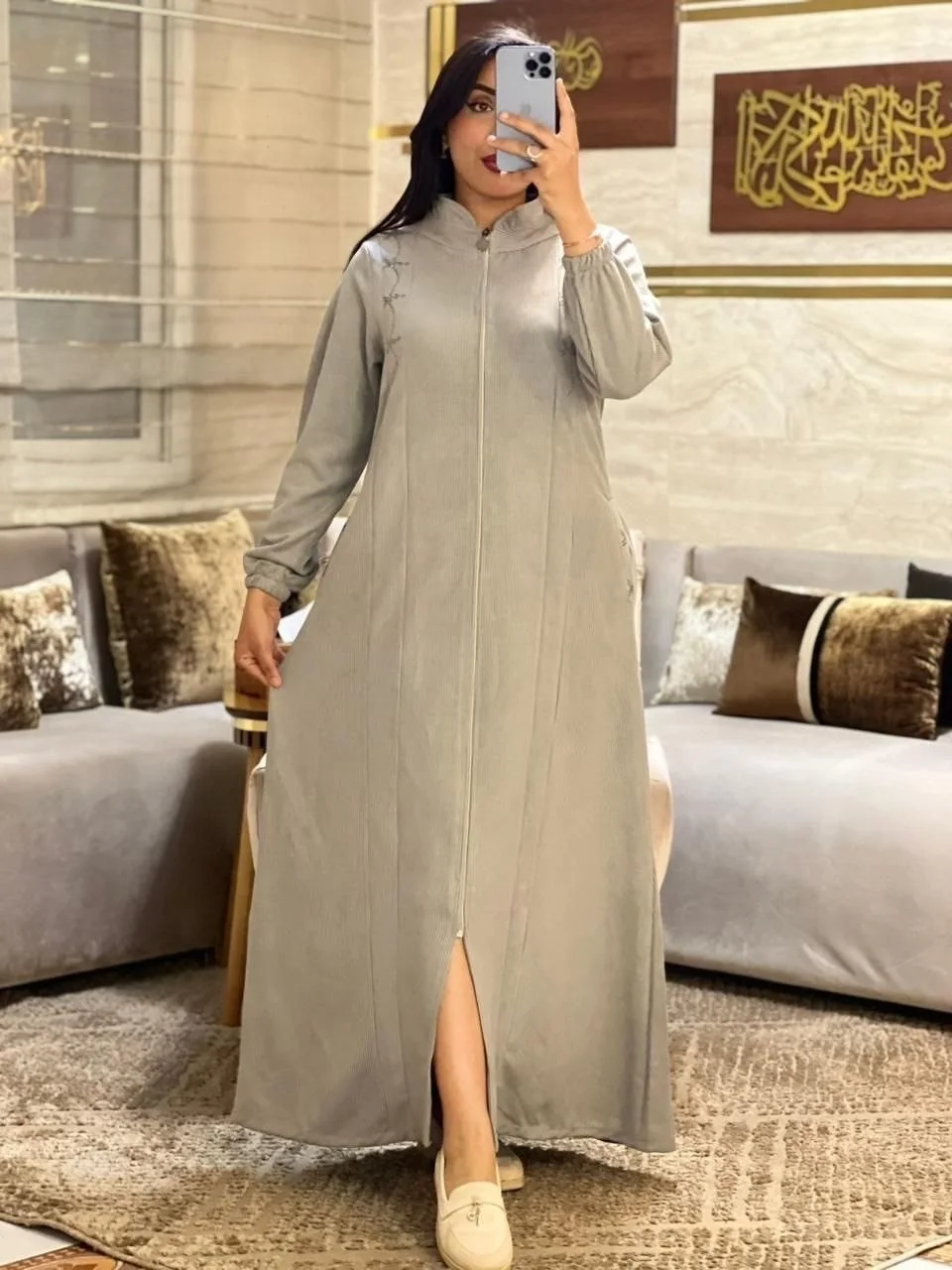 JELLABA ZIP — Tissus Velour de soie quality top