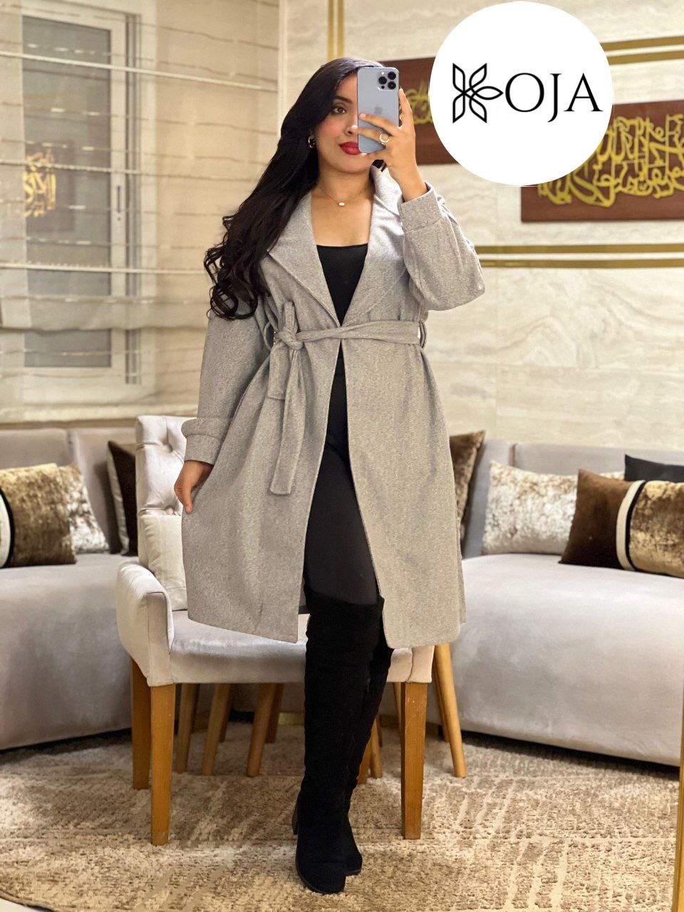 Long manteau de laine