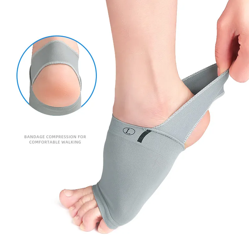 1pair Arch Support Sleeves Plantar Fasciitis Heel Spurs Strap Foot Care Flat Feet Relieve Pain