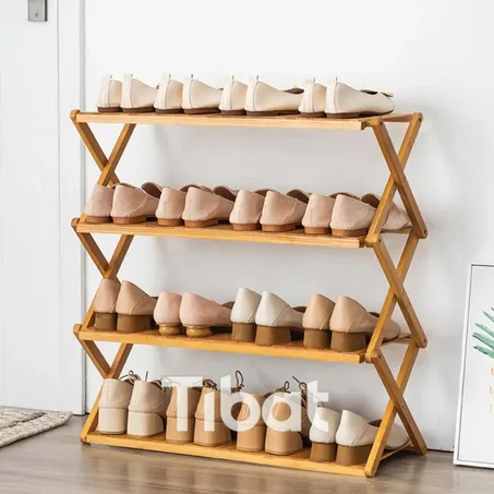 منظم احذية خشبي قابلة للطي