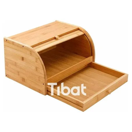 حافظة مخبوزات خشبية بدرج
