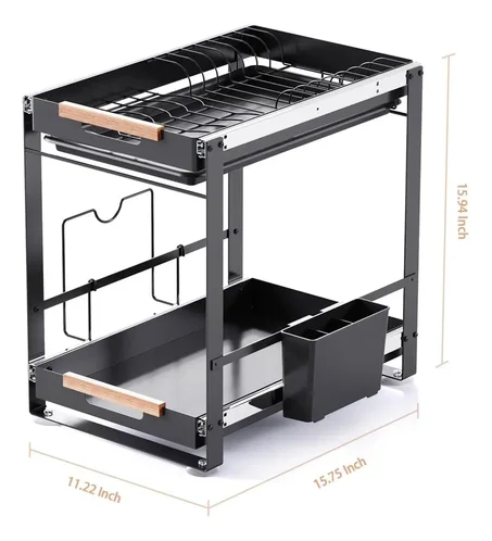 مصفاة الصحون متعددة الوظائف Égouttoir de cuisine multifonction 2 niveaux