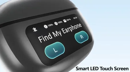 سماعات بلوتوث لاسلكية بشاشة ذكية وعزل ضوضاء متقدم