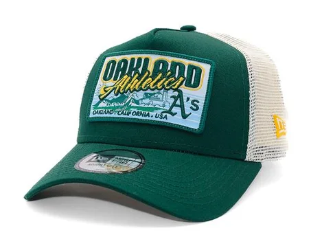 Casquette New Era - Patch MLB City 9FORTY Trucker - Oakland Athletics - Vert foncé