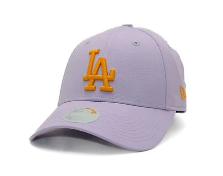 Casquette New Era pour femme - 9FORTY League Essential - LA Dodgers - Violet pastel / Orange
