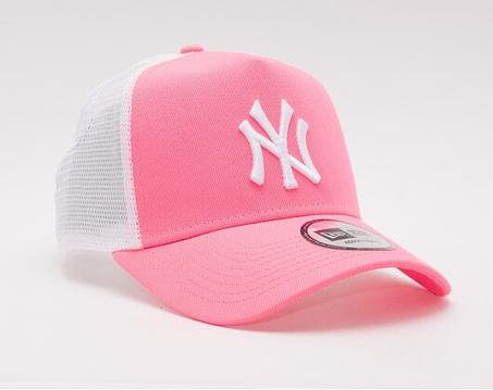 Casquette  New Era trucker MLB en maille tonale Yankees rose phosphorescent