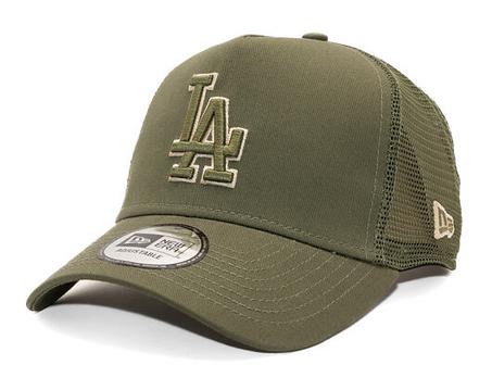 Casquette New Era - Modèle MLB Outline 9FORTY Trucker - Los Angeles Dodgers - Vert olive