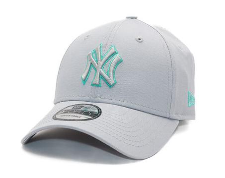Casquette New Era - MLB Team Outline 9FORTY - NY Yankees - Gris/Bleu sarcelle