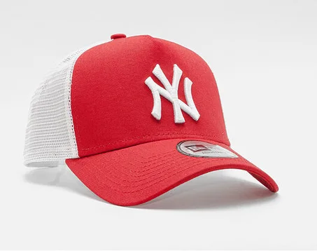 Casquette New Era - MLB Clean 9FORTY Trucker - Yankees de New York - Écarlate/Blanc
