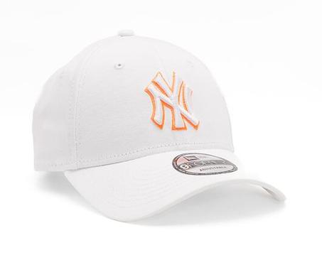 Casquette New Era 9FORTY MLB Neon Outline New York Yankees blanche/orange