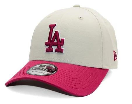 Casquette New Era - Patch des Séries mondiales MLB 9FORTY - Dodgers de Los Angeles - Crème/Bordeaux