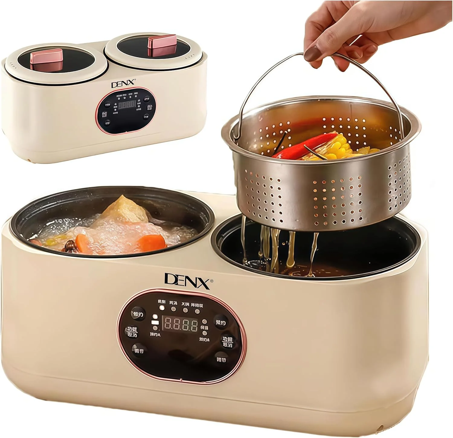 جهاز الطبخ المزدوج الكهربائي دينكس بضمان عامين