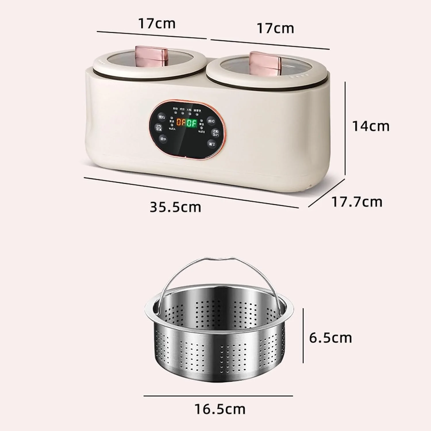 جهاز الطبخ المزدوج الكهربائي دينكس بضمان عامين