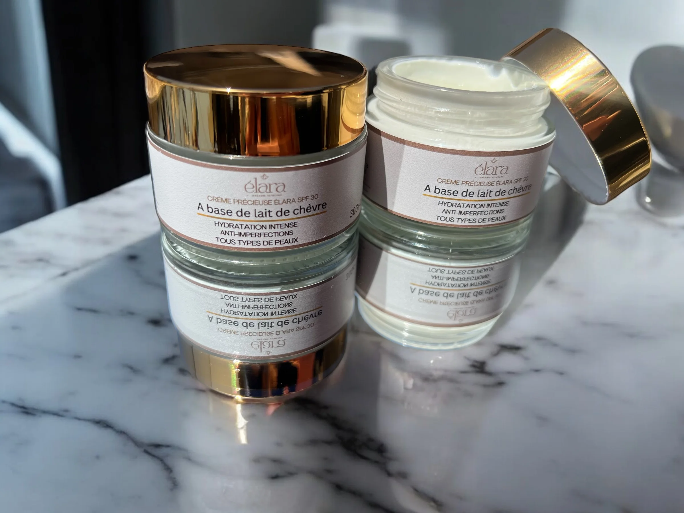 Crème hydratante au lait de chèvre et SPF30