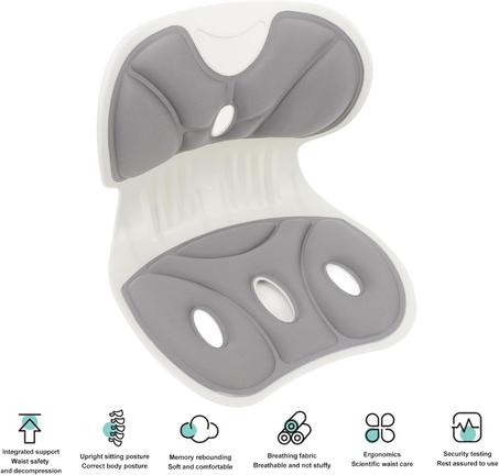 وسادة دعم أسفل الظهر لكرسي المكتب، مصحح وضعية مريح، دعم للظهر لتصحيح الوضعية وتخفيف آلام الظهر، وسادة مقعد قابلة للتنفس