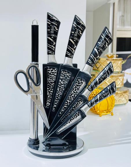 مجموعة سكاكين المطبخ الراقية السوداء