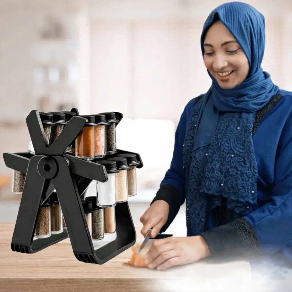 حامل التوابل الدوّار بزاوية 360°