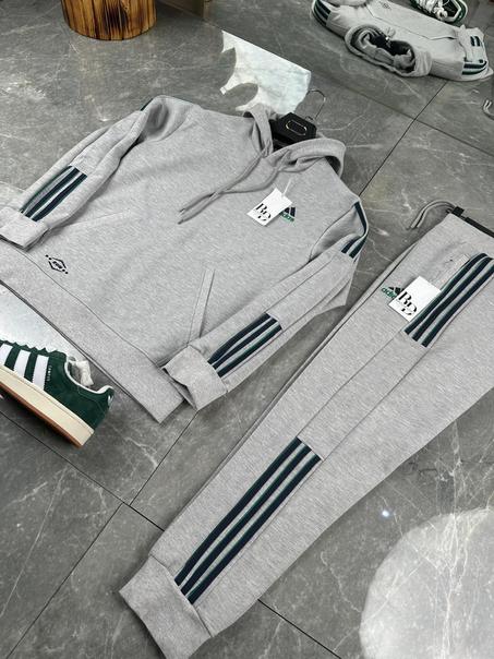 Nouvelle collection ensemble ADD Gris avec Trois Bandes Bleu marine & Vert menthe 2025