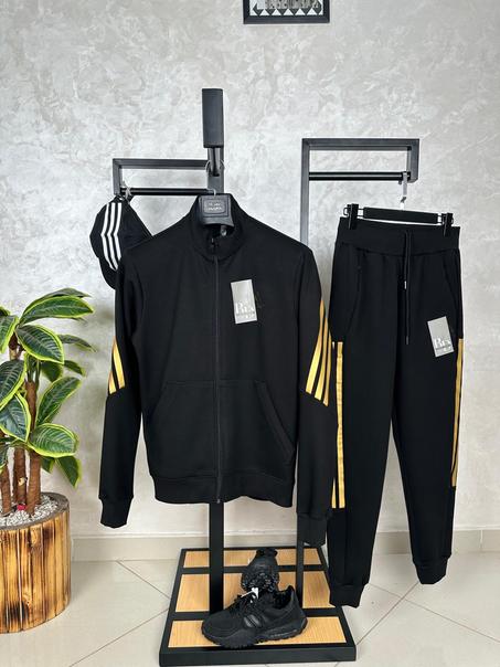 New Collection ensemble ADD Noir avec trois bandes Dorés 2025