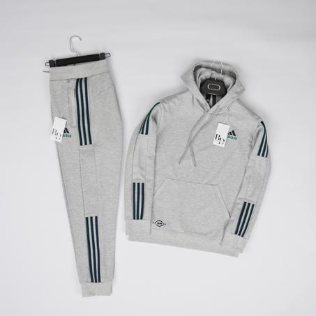 Nouvelle ensemble ADD Gris avec Trois Bandes Bleu marine & Vert menthe 2025 high quality